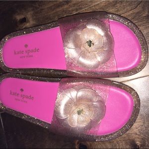 Kate Spade glitter jelly slides